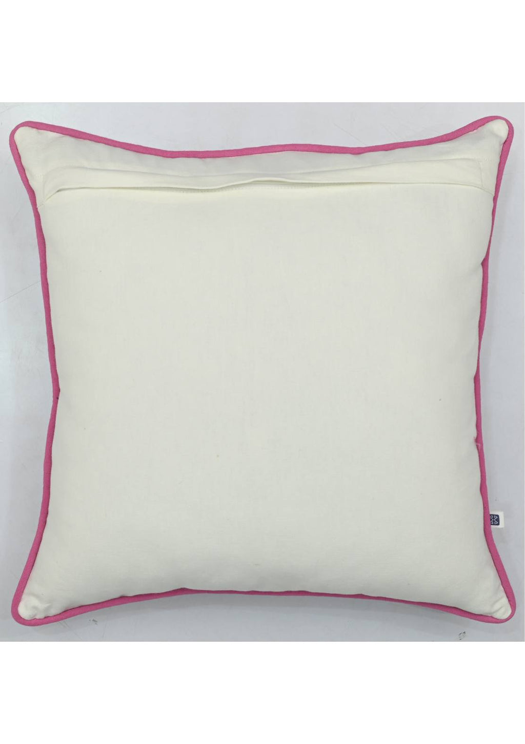 Oleander Floral Cotton Cushion Cover with Embroidery - 16” x 16”