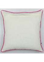 Oleander Floral Cotton Cushion Cover with Embroidery - 16” x 16”