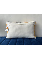 Boho Tufted Abstract Embroidered Multicolour Cotton Lumbar Cushion Cover with filler 12 x 18 inch