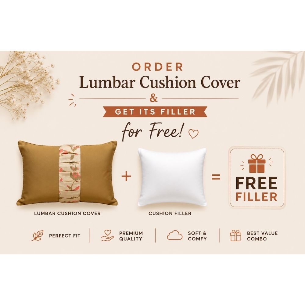 Classic Solid Golden Polyester Lumbar Cushion Cover with filler  12 x 18 inch