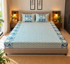 Ikat Mosaic Printed 100% Cotton King Size Bedsheet 90 x 100 inches