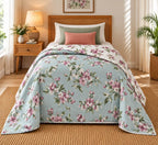 100% Cotton Mulmul Dohar Single Bed Printed Reversible 60 x 90 Inches