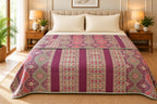 100% Cotton Dohar Double Bed 108 x 108 Inches Festive Metallic Printed Reversible Mulmul