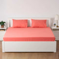 Classic And Grace Plain Chambray 100% Cotton Fitted King and Queen Size Bedsheet