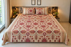 Royal Riwaaz Metallic Printed 100% Cotton Super King Size Bedsheet Teal Blue 108 x108 inches