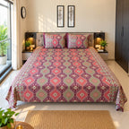 100% cotton super king size bedsheet 108 x 108 inches festive meenakari sitara printed