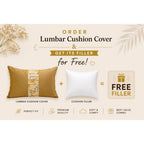 Classic Solid Golden Polyester Lumbar Cushion Cover with filler  12 x 18 inch