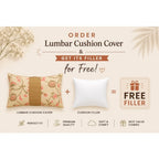Classic Solid Golden Polyester Lumbar Cushion Cover with filler  12 x 18 inch