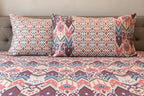 Ikat Mosaic Printed 100% Cotton King Size Bedsheet 90 x 100 inches