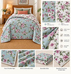 100% Cotton Mulmul Dohar Single Bed Printed Reversible 60 x 90 Inches