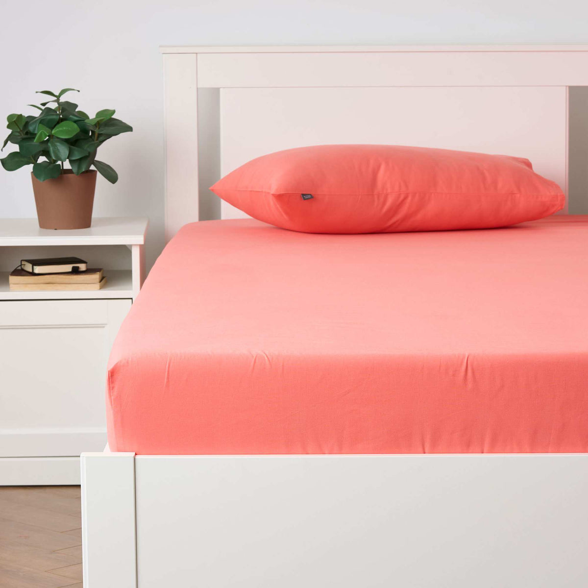 Classic And Grace Plain Chambray 100% Cotton Fitted King and Queen Size Bedsheet
