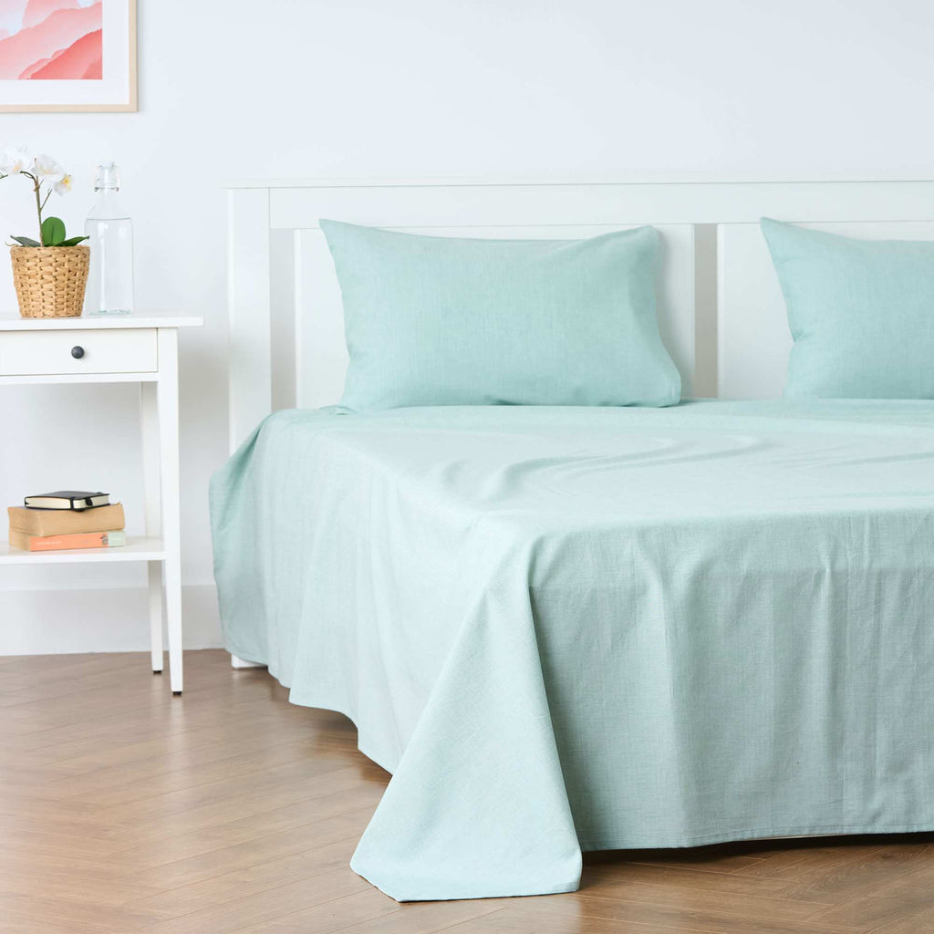 Essence and Harmony Plain 100% Cotton Super King and King Size Bedsheet