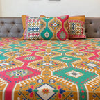 100% cotton super king size bedsheet 108 x 108 inches festive meenakari sitara printed