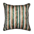 Stripes of Elegance Green Brown Geometric Mix and Match Print Velvet Cushion Cover 16" x 16" Set of 2