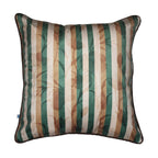 Stripes of Elegance Green Brown Geometric Mix and Match Print Velvet Cushion Cover 16" x 16" Set of 2