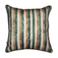Stripes of Elegance Green Brown Geometric Mix and Match Print Velvet Cushion Cover 16" x 16" Set of 2