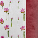 Pichwai Petal Bliss Lotus Printed Pink Velvet Cushion Cover Size 16" x 16"