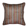 Stripes of Elegance Coral Geometric Mix and Match Print Velvet Cushion Cover 16" x 16" Set of 2