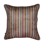 Stripes of Elegance Coral Geometric Mix and Match Print Velvet Cushion Cover 16" x 16" Set of 2