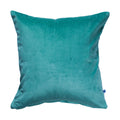 Aqua Splash Reversible Velvet Turquoise Blue Solid Cushion Cover Size 16" x 16"