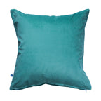 Aqua Splash Reversible Velvet Turquoise Blue Solid Cushion Cover Size 16" x 16"