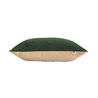 Evergreen Green Solid Reversible Velvet Cream Cushion Cover Size 16" x 16"