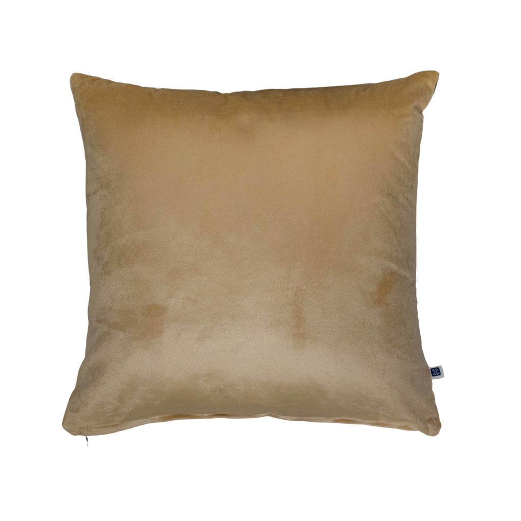 Evergreen Green Solid Reversible Velvet Cream Cushion Cover Size 16" x 16"
