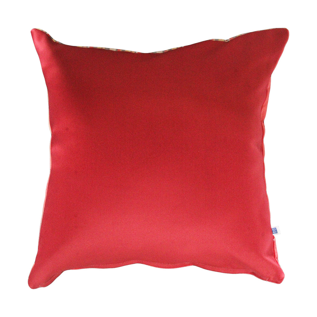 Stripes of Elegance Coral Geometric Mix and Match Print Velvet Cushion Cover 16" x 16" Set of 2