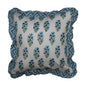 Vivid Imprints Indigo Blue Frill Reversible Cotton Cushion Cover Size 16"x16" Set of 2