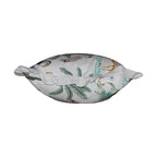 Wild Tropica Print Solid White Frill Reversible Cotton Cushion Cover Size 16"x16" Set of 2