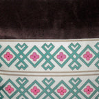 Designer Rhythmic Ribbons Print Velvet Brown Cushion Cover  16" X 16"