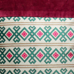 Designer Rhythmic Ribbons Print Velvet Wine Cushion Cover  16" X 16"