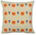 Decorative Polska Buti Print Art Silk Chenille Weave Cream Cushion Cover Size 16"x16" Set of