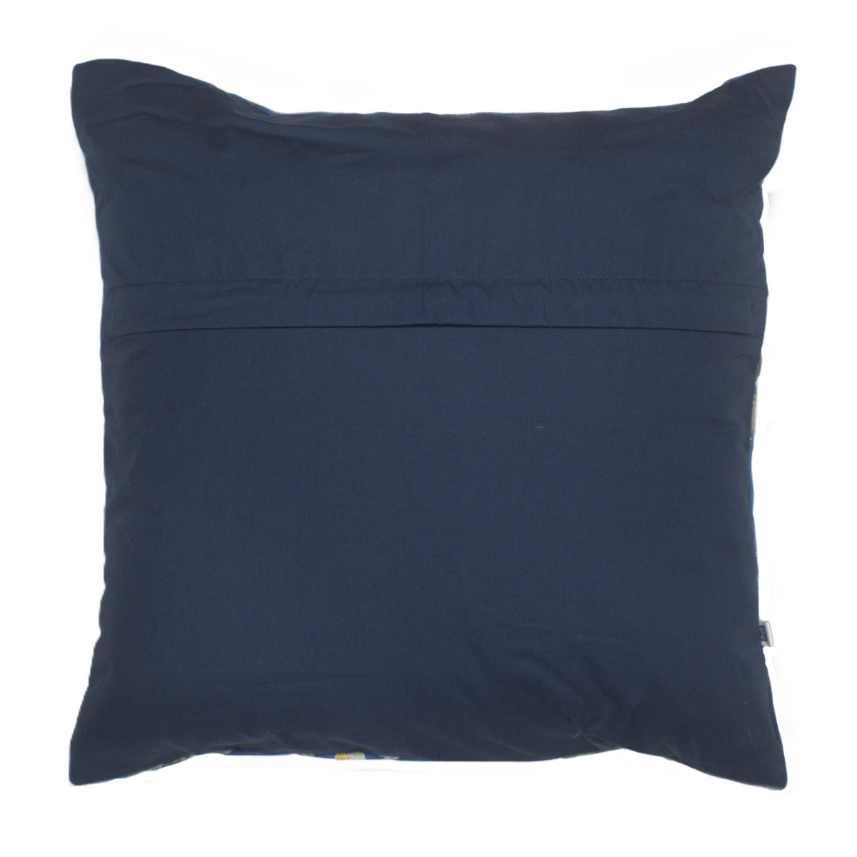 Heritage Elephant Print Cotton Canvas Cushion Cover Blue Size 16” x 16”