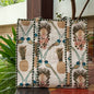 Hand Block Palm Pineapple Printed Quilted Tote Bag Offwhite Size 18"x18"