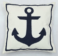Nautical Anchor Tufted Cushion Cover Size 16" x 16"