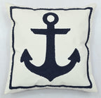Nautical Anchor Tufted Cushion Cover Size 16" x 16"
