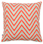 Chevron Pattern Water Colour Print Multicolour Cotton Cushion Cover Size 16"x16"