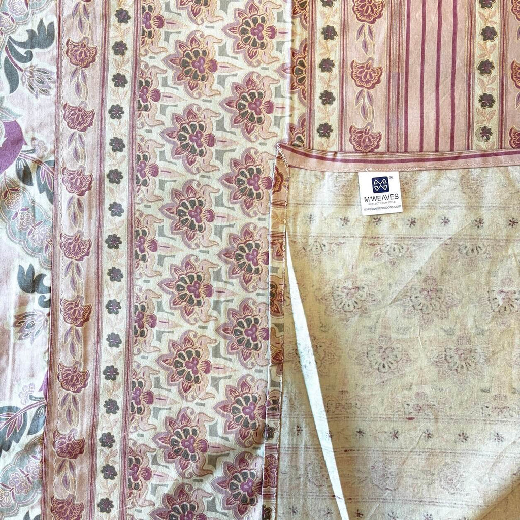 100% Cotton Super King Size Bedsheet Rose Pink 108 x108 inches Carnival Gold Floral Printed