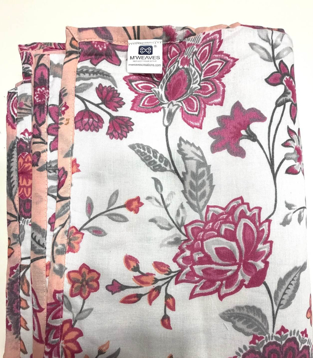 100% Cotton Mulmul Dohar Single Bed Printed Reversible 60 x 90 Inches