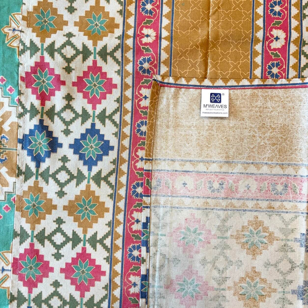 100% cotton super king size bedsheet 108 x 108 inches festive meenakari sitara printed