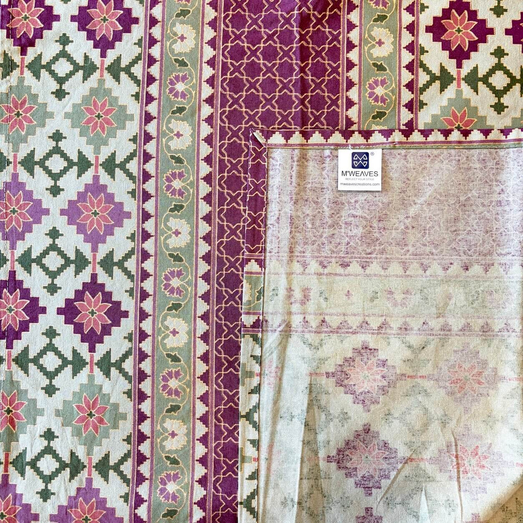 100% cotton super king size bedsheet 108 x 108 inches festive meenakari sitara printed