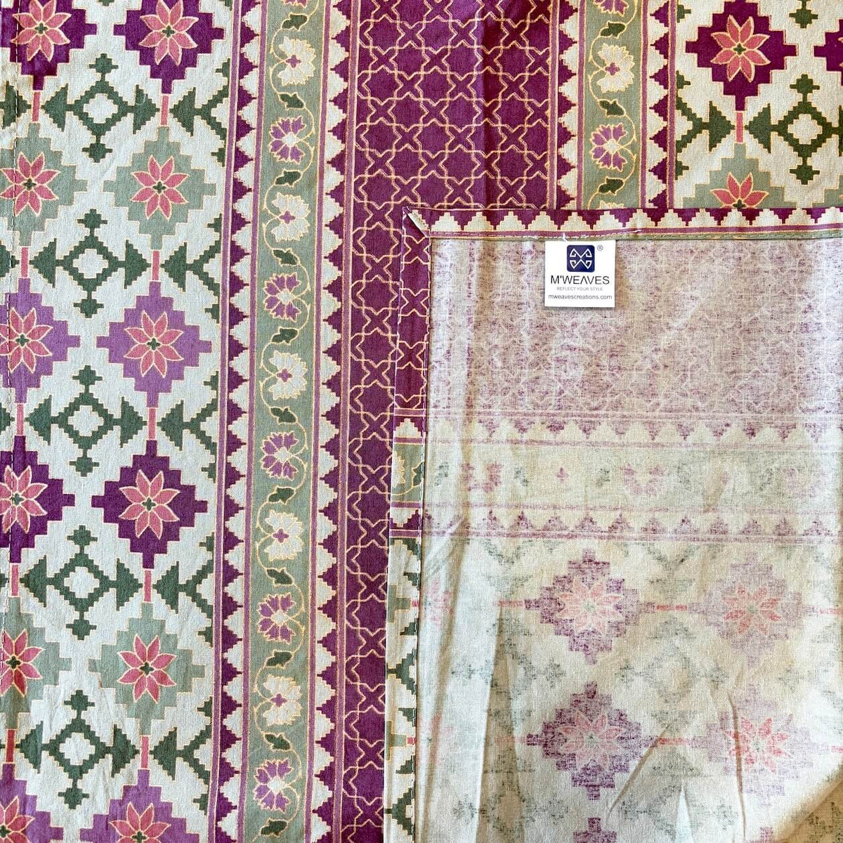 100% cotton super king size bedsheet 108 x 108 inches festive meenakari sitara printed