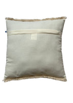 Hand Embroidery Aztec Boho Cream Cotton Slub Cushion Cover Size 16"x16"