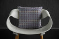 Classic Dobby Checks Yarn Dyed Blue Cotton Cushion Cover Size 16"x16"