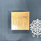 Neela Peacock Printed Mango Wood Square Coaster Set of 6 – Sky Blue