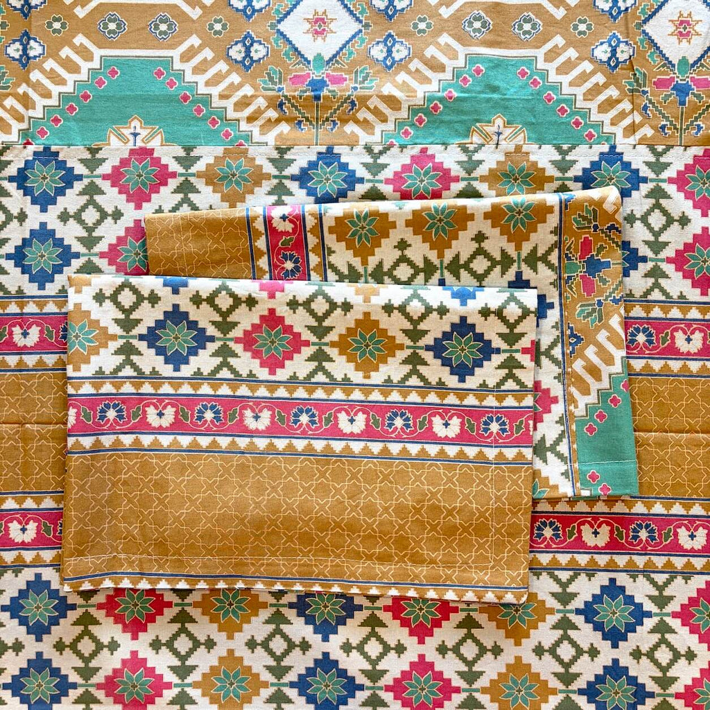 100% cotton super king size bedsheet 108 x 108 inches festive meenakari sitara printed