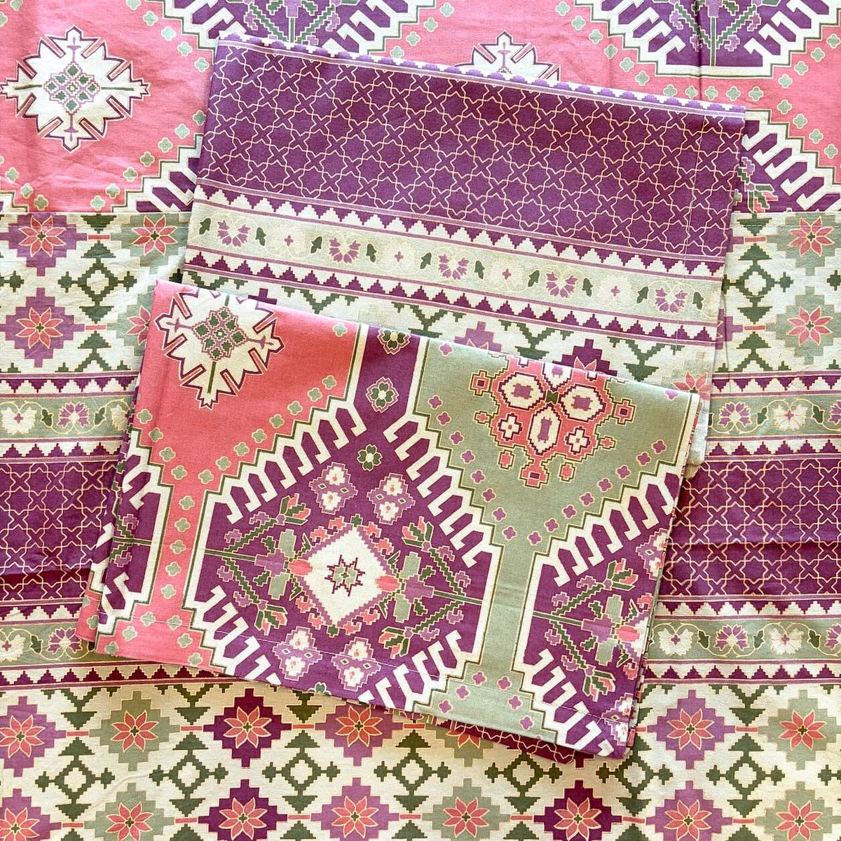 100% cotton super king size bedsheet 108 x 108 inches festive meenakari sitara printed