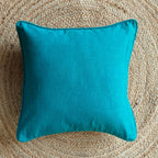 Solid Reversible Totally Teal Green Cotton Cushion Cover Size 16"x16" Set of 2