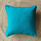 Solid Reversible Totally Teal Green Cotton Cushion Cover Size 16"x16" Set of 2